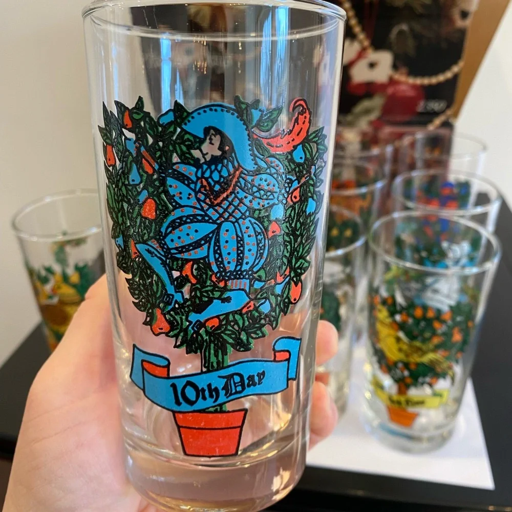 Vintage 12 Days of Christmas Glass Set - Picture 2 of 4